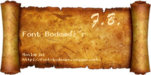 Font Bodomér névjegykártya